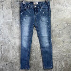 Blue Vintage Mudd girls' skinny jeans with studded details Y2K Kids Size 8 Retro